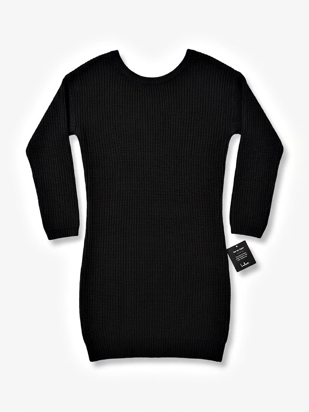 Lulus Black Backless Sweater Dress in Size Medium NWT